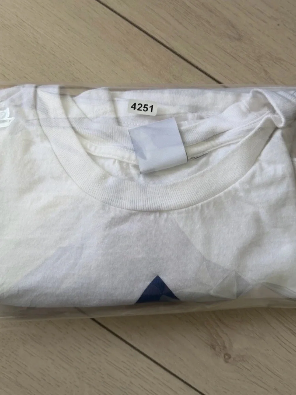 adidas White Tee with Navy Trefoil Logo